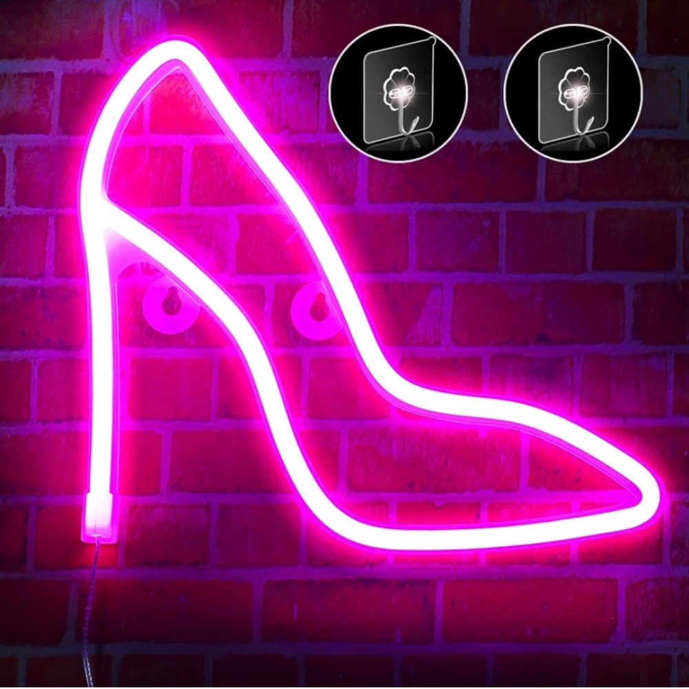 High heel pink neon light